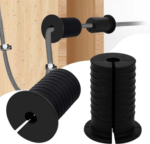 MYZHRE 2 Pcs Starlink Cable Routing Kit for 1 Inch Wall Hole, Starlink Wall Grommet, Perforated Silicone Grommet, Cable Punch Grommet, Wall Grommet for Starlink Ethernet Cable (Black)