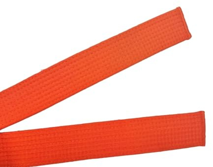 Pandiui23 Ceinture Professionnelle de Taekwondo karaté Judo Double enveloppe Arts Martiaux Rayure Ceinture de Sport (1, Orange, 1,8 m)