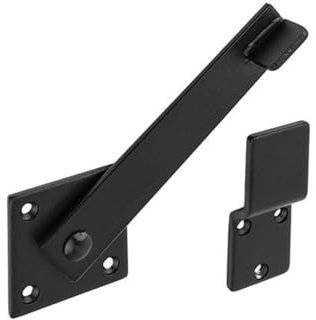 Gedotec Türriegel | Kipp-Verriegelung | Stahl schwarz 155 mm | 1 Stück | Doppeltorüberwurf Riegel | Torverriegelung Fensterladen Möbel Gartentor | Überwurf mit Platte | Schlossriegel Gartentorfalle