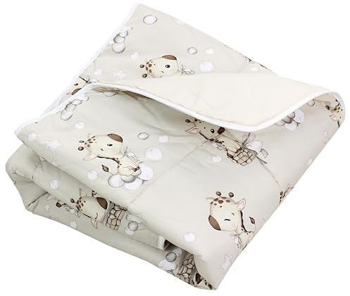 TupTam Baby Krabbeldecke 120x120 cm – Gepolstert, weich, Baumwolle, Farbe: Giraffe Beige