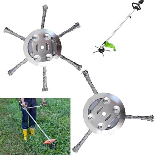 Lot de 2 brosses de désherbage en fil d'acier pour débroussailleuse, accessoires de débroussailleuse, brosse de désherbage sans fil, outil électrique (3''