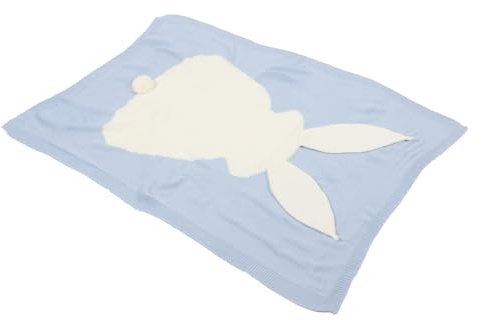 MERRYHAPY Babydecke Gestrickt für Kleinkinder mit Hasenmotiv Bequeme Strickdecke für Junge Mädchen Bettdecke Leicht und Vielseitig Einsetzbar