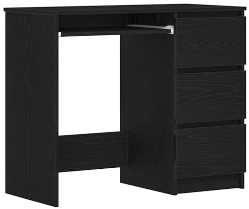 vidaXL Schreibtisch Schwarz Eichen-Optik 90x45x76 cm Holzwerkstoff