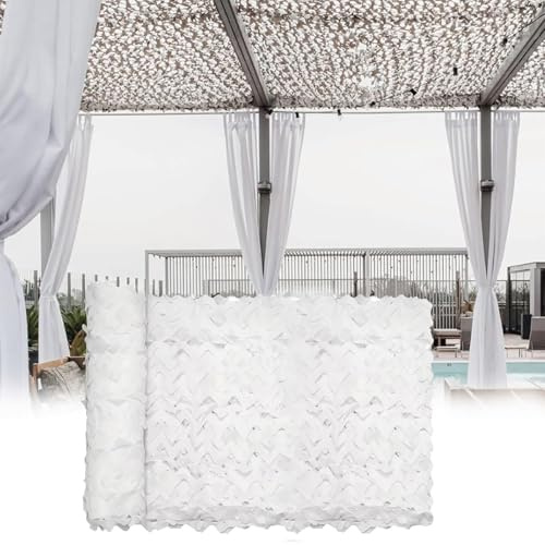Filet de Camouflage Renforcé Blanc, Filet D'ombrage de Jardin Pergola, Filet de Camouflage Militaire, Filet de Camouflage Chasse, pour Chasse décoration Jardin Photo Auvents Terrasse(6×9 (m) / 19.7×29
