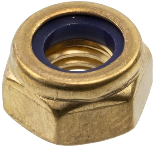 AERZETIX - Lote de 15 tuercas de bloqueo hexagonales M6x1 mm con rosca métrica - latón - color dorado - montaje uso general fijación
