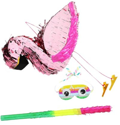 TOKIDNY Geburtstagsparty Flamingo Pinata Hängende Piñata Mit Stab Und Augenbinde Party Spiel Und Dekoration Für Babyparty Und Geburtstag