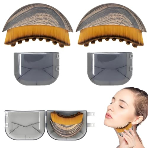 2 pièces Brosse pour le contour du visage lymphatique, masseur de drainage lymphatique pour le visage, le menton et la mâchoire, brosse pour le visage sec pour améliorer la circulation design