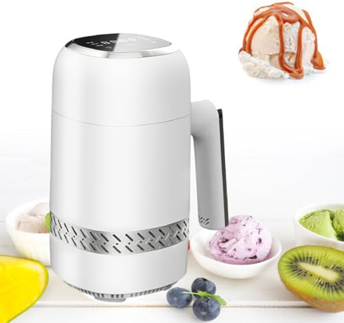Máquina eléctrica automática de helados para sorbetes caseros, natillas, helados, sorbetes, sin precongelación, diseño portátil