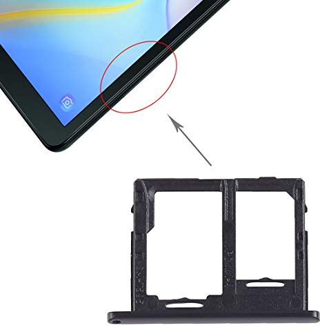 Ersatzteil kompatibel mit Samsung Galaxy Tab A 10.5 4G SM-T595 T595 T595 Wagen Einschub Adapter Slot für SIM-Karte + Micro-SD-Speicherfach (Schwarz)