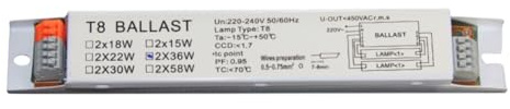 Koolenry Pour les Fournitures à Domicile en Fer T8 2x36w Ballast Électronique pour les Lampes Fluorescentes Germicides UV