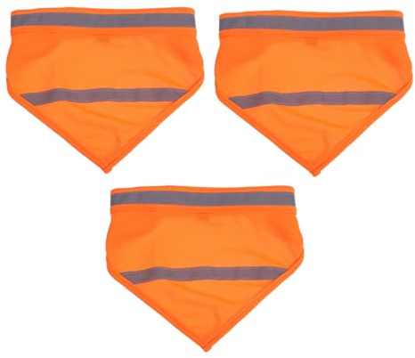 LIGHTAOTAO 3 St Reflekterande Hundhalsdukar i Orange och Andningsbara Trekantsbandanas med Nattlysande Säkerhetsremsor för Stora Hundar Hög Synlighet vid Kvällspromenader