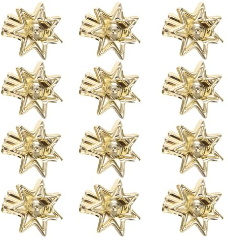 DOITOOL 12pezzi Clip Portacandele in Metallo Forma di Stella per Feste e Eventi Base Stabile e Resistente al Calore per Candele Natalizie e Tavoli da Pranzo