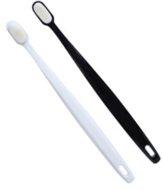 VICASKY 2pcs Soft Micro-Nano Toothbrushes Oral Care Tool for Pregnant Women, Fine Bristles Teeth Cleaning Set in Black and White, Suitable for Sensitive Gums