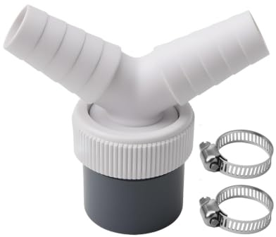 Washing Machine Drain Adapter, Drain Y Connection Adaptor for Dishwasher and Washing Machine, for Pipe Diameter 40 mm Input Diameter 0.75-0.95 with Hose Clamp for Dishwasher Washing Machines