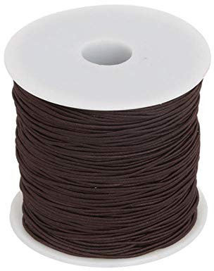 0.8/1.2/1.5mm Goma elástica Cordón Elástico Rebordear alambre Nylon Cuerda Cuerda Hilo para DIY Pulsera Collar Accesorios de costura, Marrón, 1.5mm 40 metros