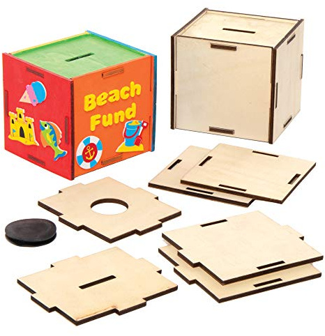 Baker Ross Holz-Spardose , für Kunsthandwerksprojekte für Kinder (30 Stück)