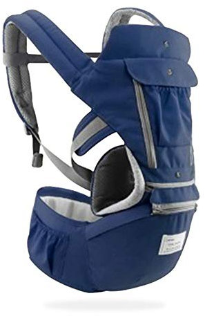 WPHH Ergonomische Babytrage Infant Kid Hipseat Sling Vorne Känguru Kindertrage Für Baby Reise 0-36 Monate,Blau