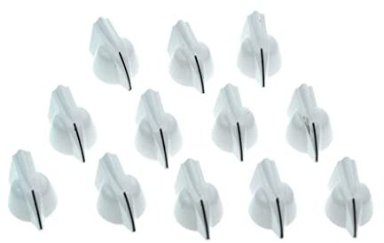Dopro 12-Pack 1/4 Universal Vintage Raised Mini Chicken Head Knobs Small Size Guitar Bass Potentiometer Knobs Amplifier Knob Effect Pedal Chicken-head Knobs with Set Screw White
