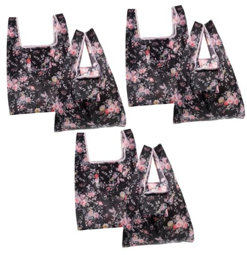 PRETYZOOM 6 Stk Supermarkt Einkaufstasche Faltbare Tragetasche Gemüse-obst-einkaufstasche Faltbare Einkaufstaschen Geschenktüten Markttasche Erdbeere Polyester Brot Einkaufen