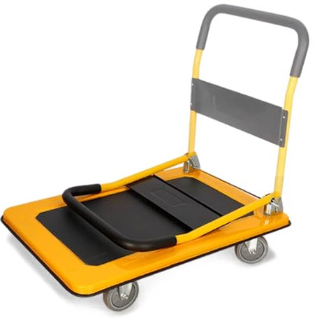 Zusammenklappbarer, beweglicher Tieflader, robuster Rollwagen, Express-Handzugwagen, Express-Wagen für Garage und Lager, hält bis zu 200 kg (L)