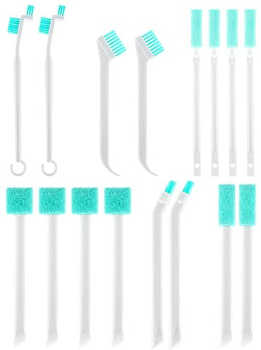 16 pcs Cleaning Brushes for Small Spaces - 6 Styles Small Scrubbing Brush - Clean Deep Crevice Fine Grooves Household Mini Cleaning Tool Scrubbing Brush