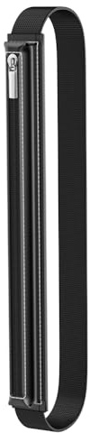 Moko Leder Stift Hülle Halter Kompatibel mit Apple Pencil, Schwarz | für Apple Pencil Pro/1./2. Gen/USB-C, Reißverschluss und elastischem Band, Befestigung für iPad-Hülle, 9,7-13 Tablet