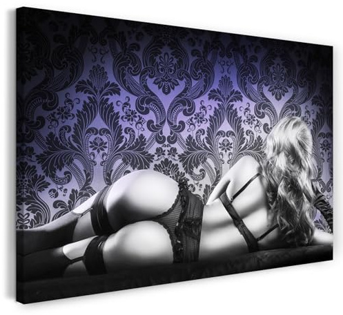Printistico Leinwandbild (120x80cm) Frauen Fotografie im Burlesque Stil - Erotisches Bild, echter Holz-Keilrahmen inkl. Aufhänger, handgefertigt in Deutschland