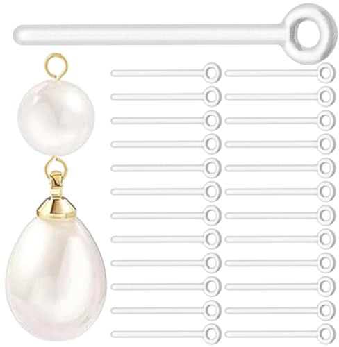 arricraft 100 pz Perni per Orecchini In Plastica di Sicurezza, Perni Anallergici per Orecchini con Anello Parallelo In Resina per Orecchini Fai Da Te per Creazione di Gioielli per Orecchie Sensibili