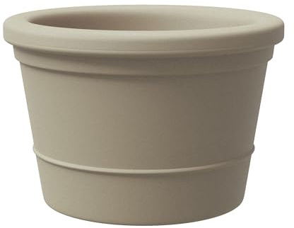 Grand Pot d'extérieur EOS en résine, Technique de Rotation, Porte-Plantes d'extérieur, résistant aux UV et au Gel, matériau Recyclable, Pots d'arbres et de Plantes (Light Khaki, 100 cm)