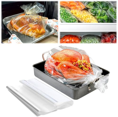 Confezione da 10 sacchetti da forno di grandi dimensioni per uso alimentare, sacchetti per arrosto per pollo, carne, prosciutto, frutti di mare, verdure (33 x 53 cm)