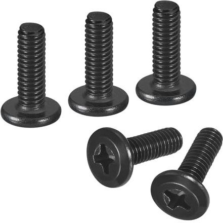 sourcing map 25Pcs M4-0.7x12mm Flat Round Head Machine Screws, Black Oxide | 304 Stainless Steel, Phillips Drive, Machine Screw, Full Thread