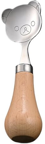 Baby-Löffel | Sichere Utensilien aus Edelstahl – Sichere Utensilien für mit Holzgriff – Geburtstagsgeschenke und neues Zuhause
