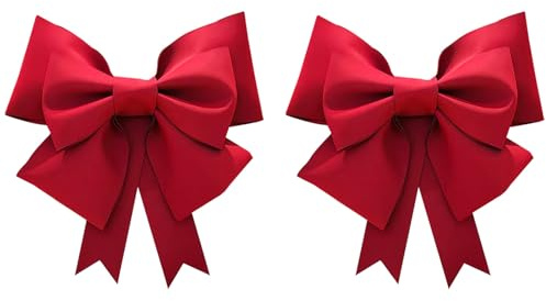 2er Set große Schleife Geschenk geschenkschleife groß, 50x60 cm, Weinrot | große schleife für Party, Hochzeit, Auto, Weihnachten – DIY Deko