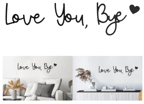 Bagtopia Love You Bye Above Door Sign - Wooden Farmhouse Hallway Front Door Decor, Heartwarming Leaving Gift, Housewarming Present for New Home, Kitchen Wall Art & Home Decoration