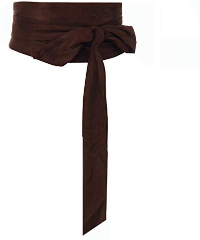 YM YOUMU Damen Breite Taille Gürtel Obi Taillenband Boho Band selbst Tie Wrap Wildleder für Kleid Hemd Longtops