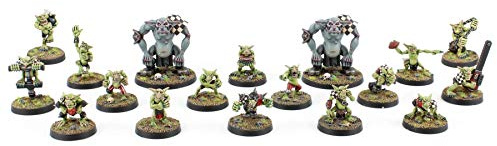 War World Gaming Gutrot Greenskins Ganzes Goblin Team & Starspieler - 28mm Fantasie Fußball Miniatur Figur Mini Kobold für Blood Bowl Sammlerstück Bemalen Gelände Modellbau