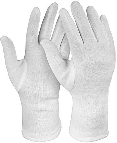 Solidstar 12 Paar Baumwollhandschuhe Strickhandschuhe weiße Handschuhe, Größe 6 (XS) bis 13 (4XL) (12/3XL)