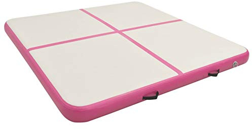 vidaXL Aufblasbare Gymnastikmatte mit Pumpe 200x200x20cm PVC Rosa