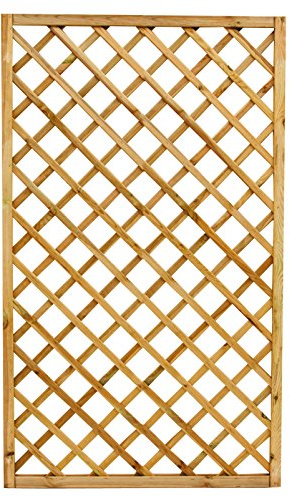 Koem Panneau grillagé rectangulaire en bois de pin imprégné en Autoclave à système modulaire combinable, livré sans support pour usage intérieur et extérieur (60 x 180 cm)