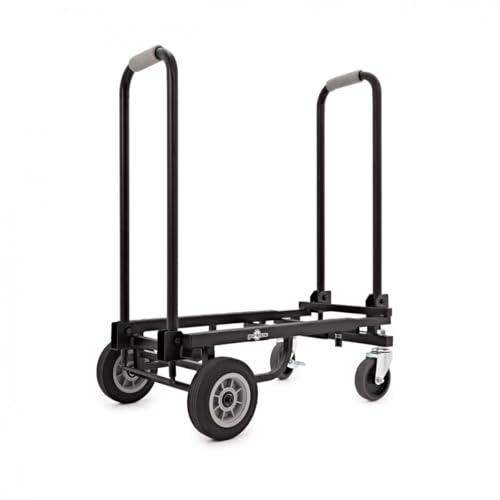 Adjustable Equipment Trolley by Gear4music Max Load 100KG | Adjustable flat bed 600-900mm, collapsible for storage, heavy-duty steel holds up to 100kg