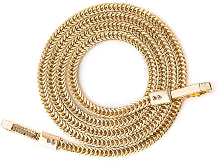 TAIYOU Taschenkette 100cm Handtaschenketten Flache Kette Tasche Schultergurt Ersatz Kette Metall Schulterriemen für Damen Umhängetasche Geldbörse Handtaschen Gold