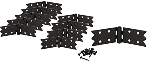 KOTARBAU® Set med 10 lådor 112 x 35 mm lådgångjärn bordsgångjärn möbelband gångjärn gångjärn kistband vinggångjärn pulverlackerad svart