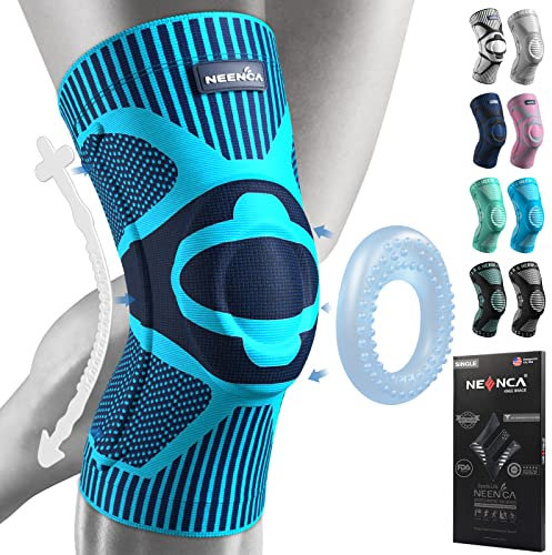 NEENCA Knee Brace,Knee Compression Sleeve Support with Patella Gel Pad & Side Stabilizers,Medical Grade Knee Protector for Running,Meniscus Tear,Arthritis,Joint Pain Relief,ACL,Injury Recovery
