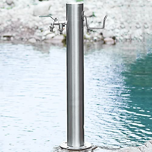 Fadiadem Garten Wassersäule Edelstahl Wasserspender Wasserverteiler, Freistehender Wasserhahn Bodenmontage Wasserhahn, Yard Hydrant Frostsicherer Wasserspielbrunnen, zum Gießen/Bewässern/Waschen