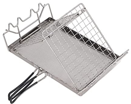 Camp Stove Toaster, Portable Folding Camp Stove Toaster, Tin Plate Bread Toaster Camping Cookware, Camp Stove Toaster Tray Rack for BBQ Party Outdoor Hiking Camping Fishing Picnic