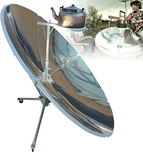 FENGSSLL Cuisinière Solaire Four Parabolique, Cuisinière Solaire Pliable, Portable 1.56m Diamètre Camping Cuisinière Solaire Extérieure pour Chauffage Solaire, DIY Concentrateur Solaire