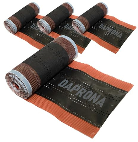 DAPRONA Nastro per colmo Alu Super Vent 4 rotoli 390 mm x 5 m Rosso (RAL 8004) Rotolo di colmo per una copertura ottimale del colmo, adesivo super butilico