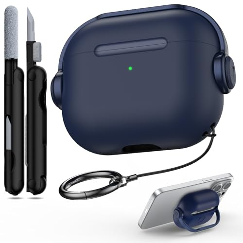 R-fun Kompatibel mit Airpods 3rd Generation Case mit Secure Lock, Musik Headset Kopfhörer Schutzhülle mit Reinigungsset Kompatibel mit Apple Airpods 3 2021 Ladecase,Blau