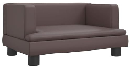 vidaXL Kindersofa, Couch für Kinder, Kindercouch mit runden Kanten, Kindersessel Minisofa Polstersofa Kindermöbel Sofa Kinderzimmer, Braun Kunstleder