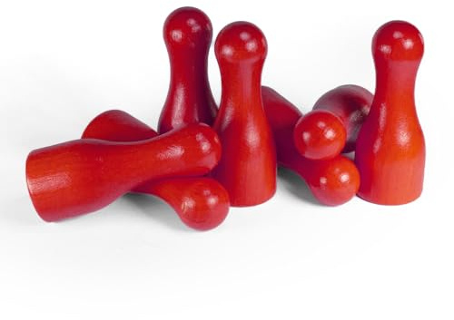Spieltz Rote Riesen Spielfiguren für XXL Brettspiele: Halmakegel groß aus Holz, 25/60 mm. Flaschenkegel, gut zu greifen. Extra große Spielkegel (rot, 50 Stück)